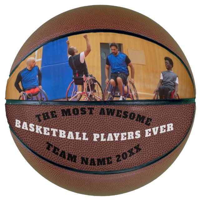 Ballon De Basket Équipe de basket-ball Photo Texte personnalisé (Devant)
