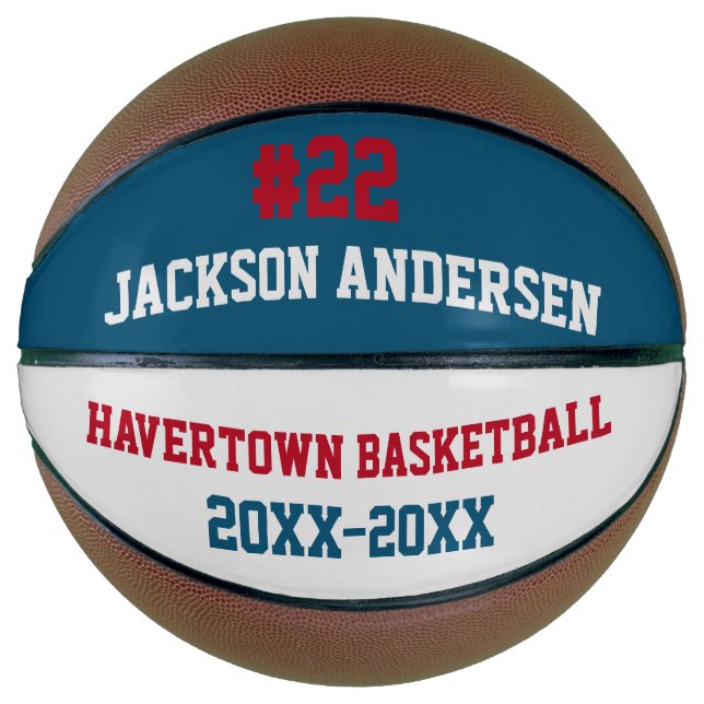 Ballon De Basket Équipe et numéro de nom personnalisés | (Devant)