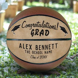 Ballon De Basket Félicitations Beige Rustique Diplômé Remise de dip