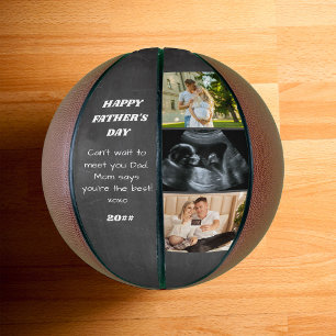 Ballon De Basket Fête des pères Chalkboard 3 Photo Baby Message