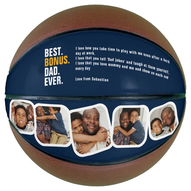 Ballon De Basket Fête des pères personnalisée Meilleur Bonus Papa (Devant)