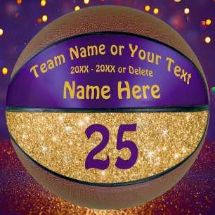Ballon De Basket Filles de basket-ball personnalisé violet or