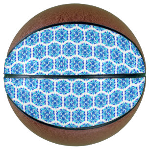 Ballon De Basket Fleurs Bleues, Motif De Fleurs, Modèle Floral