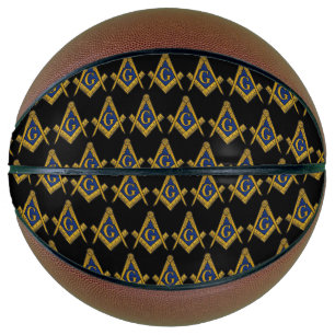 Ballon De Basket Freemasons maçonniques Carré et Compass noir