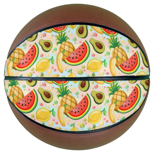 Ballon De Basket Fruits d'été frais Motif (Devant)