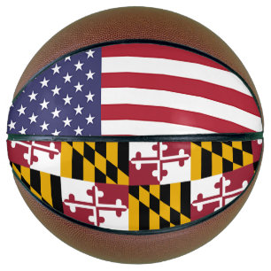 Ballon De Basket Full Basketball avec Drapeau du Maryland, États-Un