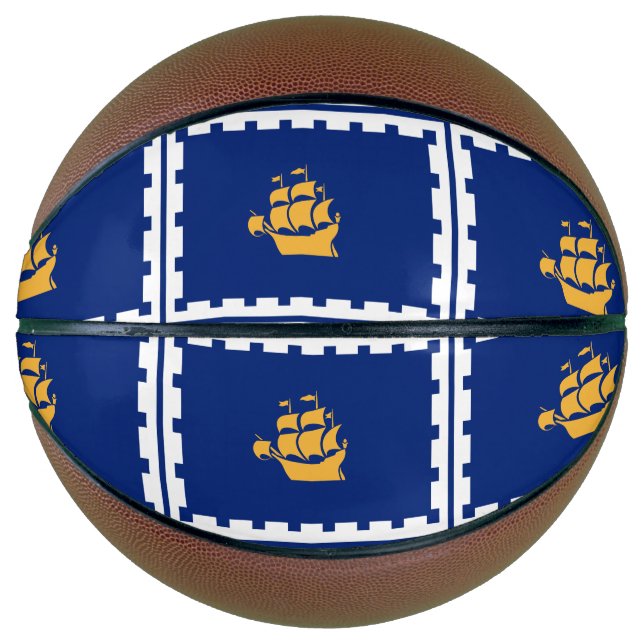Ballon De Basket Fullsize Basketball with Flag of Quebec City (Devant)