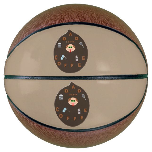 Ballon De Basket Funny Papa Monster aime les boules de café (Devant)