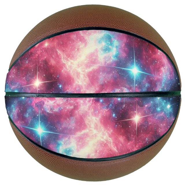 Ballon De Basket Galaxy Basketball avec design cosmique (Devant)