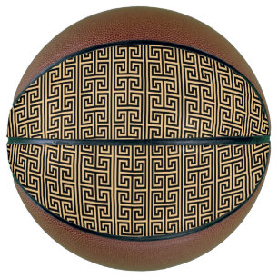 Ballon De Basket Grec Meander Carré clé H Motif Brown