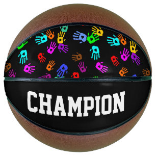 Ballon De Basket holiES - motif couleur mains 1 + votre backgr.