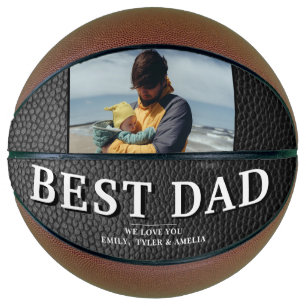 Ballon De Basket Impression cuir noir Meilleur Papa Fête des Pères 