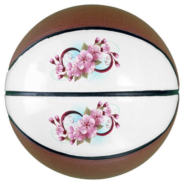 Ballon De Basket Infinité avec les fleurs Sakura (Devant)