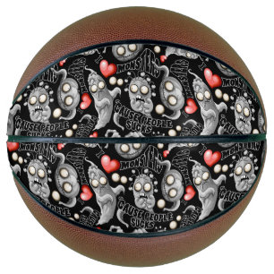 Ballon De Basket J'aime les monstres parce que les gens aiment les 