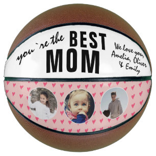 Ballon De Basket Joli Meilleure Maman Cœur Rose 3 Collage de Photos