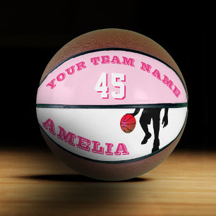 Ballon De Basket Joueur rose Nom de l'équipe Numéro Fille