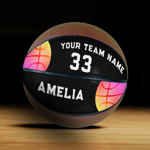 Ballon De Basket Joueuse de Basket-Ball Rose Nom de l'équipe Numéro