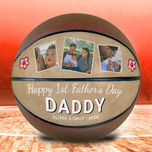 Ballon De Basket Joyeux 1er jour du Père Papa Keepsaké 3 Photo