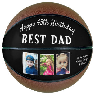 Ballon De Basket Joyeux Anniversaire Meilleur Papa 3 Collage Photo 