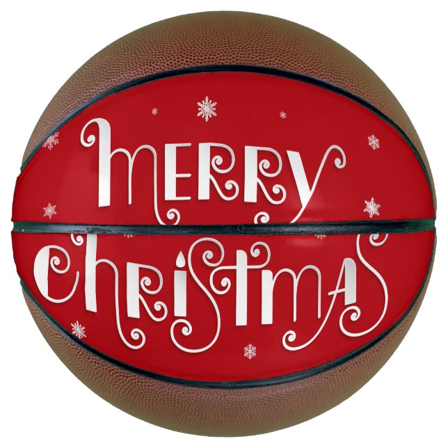 Ballon De Basket Joyeux basket-ball de Noël (Devant)