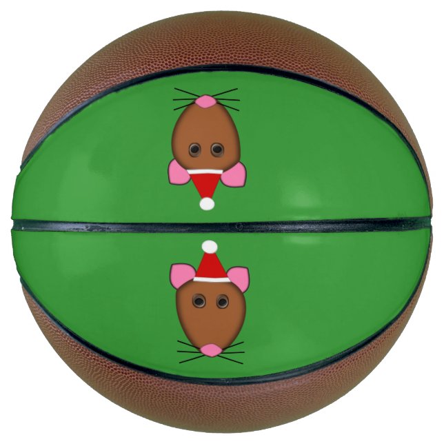 Ballon De Basket Joyeux Noël Souris Basket (Devant)