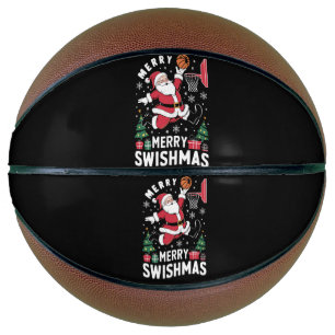Ballon De Basket Joyeux Swishmas Noël Santa Jouant au Basketball