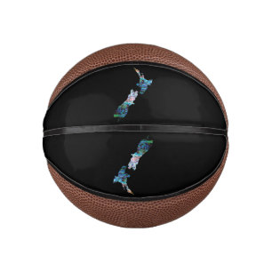 BALLON DE BASKET KIWI NEW ZEALAND MAP PAUA MINI BASKETBALL