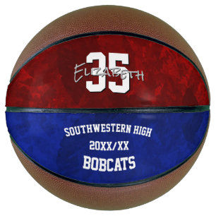 Ballon De Basket l'équipe bleue de maroon couleurs filles commémora