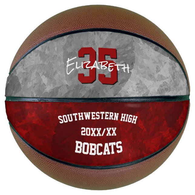 Ballon De Basket l'équipe de maroon grey colorent les filles commém (Devant)