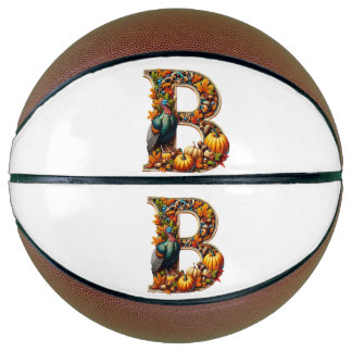 Ballon De Basket Lettre B dans le style de Thanksgiving