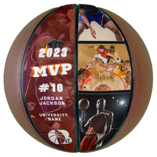 Ballon De Basket Logo de l'équipe du joueur MVP étoile Collage