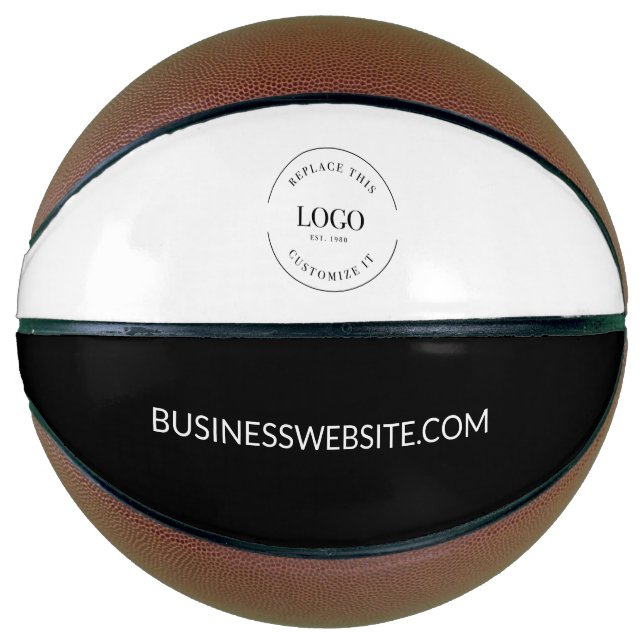 Ballon De Basket Logo d'entreprise personnalisé et site Web (Devant)