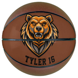 Ballon De Basket Logo d'ours grognant Personnaliser