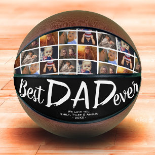 Ballon De Basket Meilleur papa Black Custom 6 Photo Collage