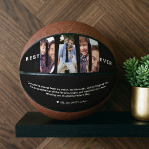 Ballon De Basket Meilleur Papa du Monde Cadeau de Collage de Photos
