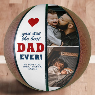 Ballon De Basket Meilleur Papa du Monde Cœur Rouge Fête des Pères 2