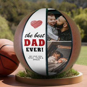 Ballon De Basket Meilleur Papa Ever Red Heart Fête des Pères 2 Phot