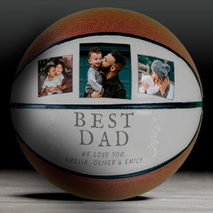 Ballon De Basket Meilleur Papa Feuillage 3 Collage Photo Personnali