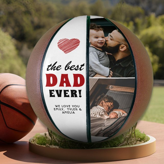 Ballon De Basket Meilleur papa Jamais Coeur Rouge Père Jour 2 Photo (Créateur téléchargé)