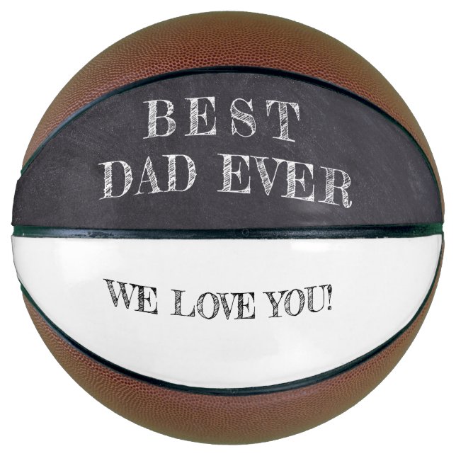 Ballon De Basket Meilleur papa Jamais noir blanc tableau (Devant)