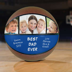 Ballon De Basket Meilleur Papa Jamais Photo Bleue