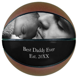 Ballon De Basket Meilleur papa Jamais Photo personnalisée Nom Phot
