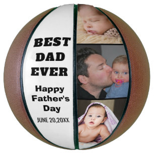 Ballon De Basket Meilleur papa Joyeux Fête des pères 3 Photo Collag
