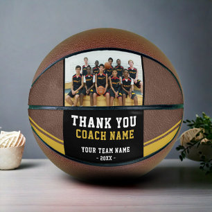Ballon De Basket Merci Coach Nom de l'équipe et Photo de l'équipe