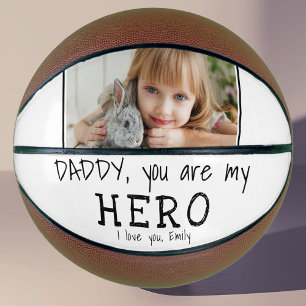 Ballon De Basket Mignon Papa, tu es mon héros Photo de la Fête du P