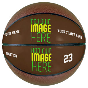BALLON DE BASKET MODÈLE DE TEXTE D'IMAGE BROWN SIMPLE MODERNE