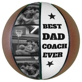 Ballon De Basket Modern Best Dad Coach Ever Cool Photo Collage