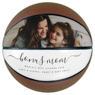Ballon De Basket Moderne Bonus Maman Calligraphie Photo Fête des mè