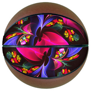 Ballon De Basket Moderne coloré Floral Abstrait Art Motif #06