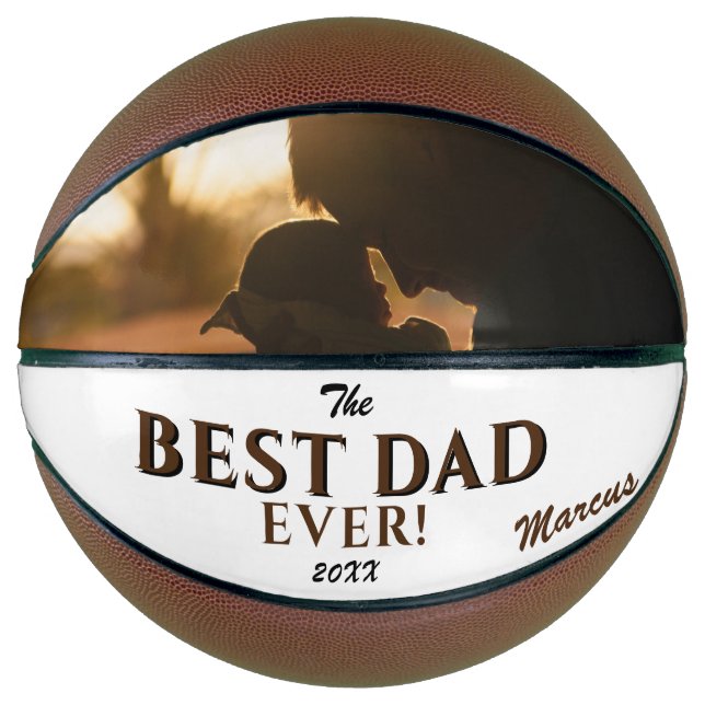 Ballon De Basket Moderne Meilleur papa Jamais Père`Jour Garde photo (Devant)
